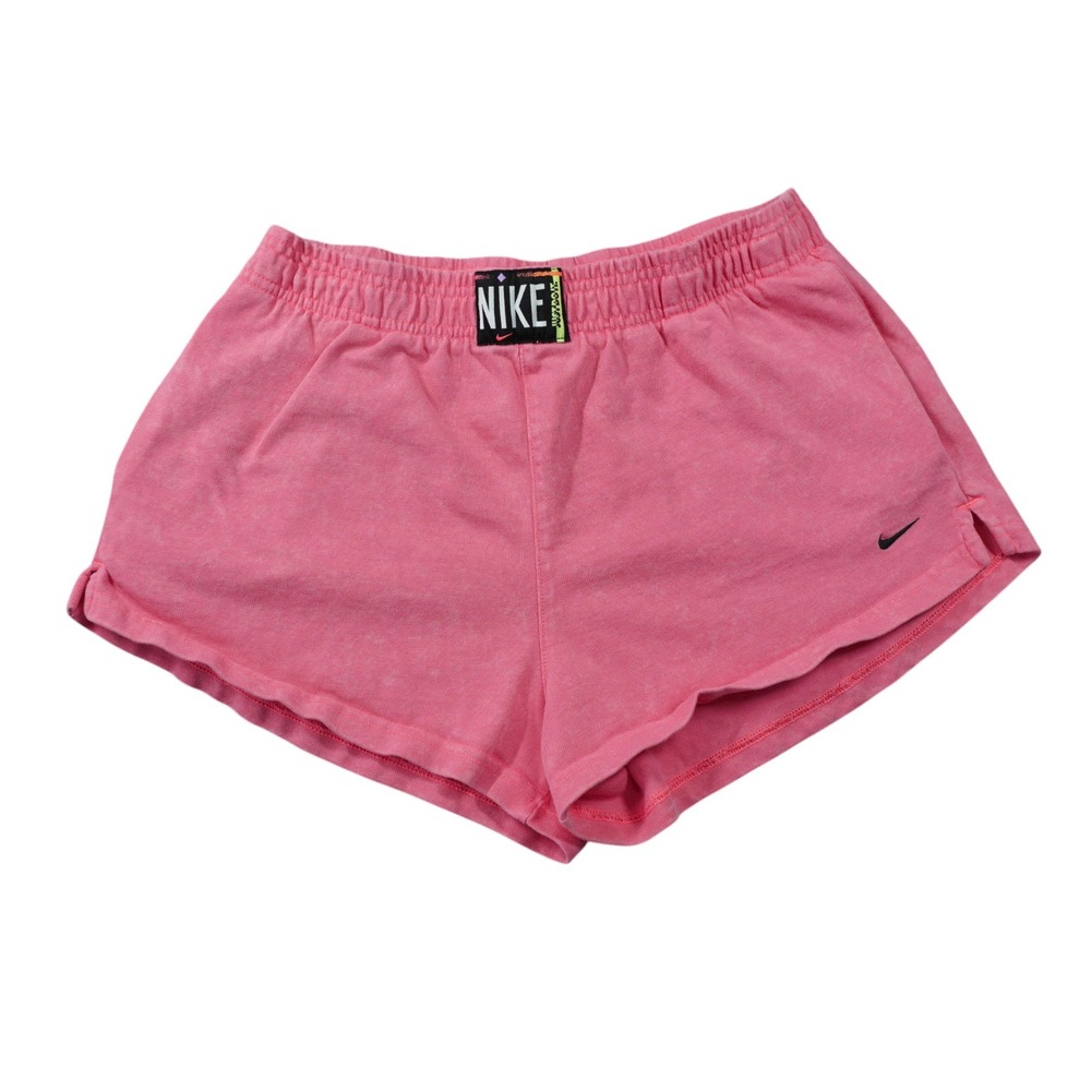 Nike Retro Womens Small Sportswear Pink Cotton Jersey Shorts Loungewear Casual